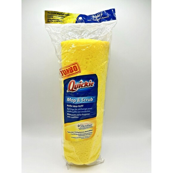 Quickie Jumbo Mop & Scrub Roller Mop Refill, Type P Fits Quickie Mop #055/#055B - Picture 1 of 8